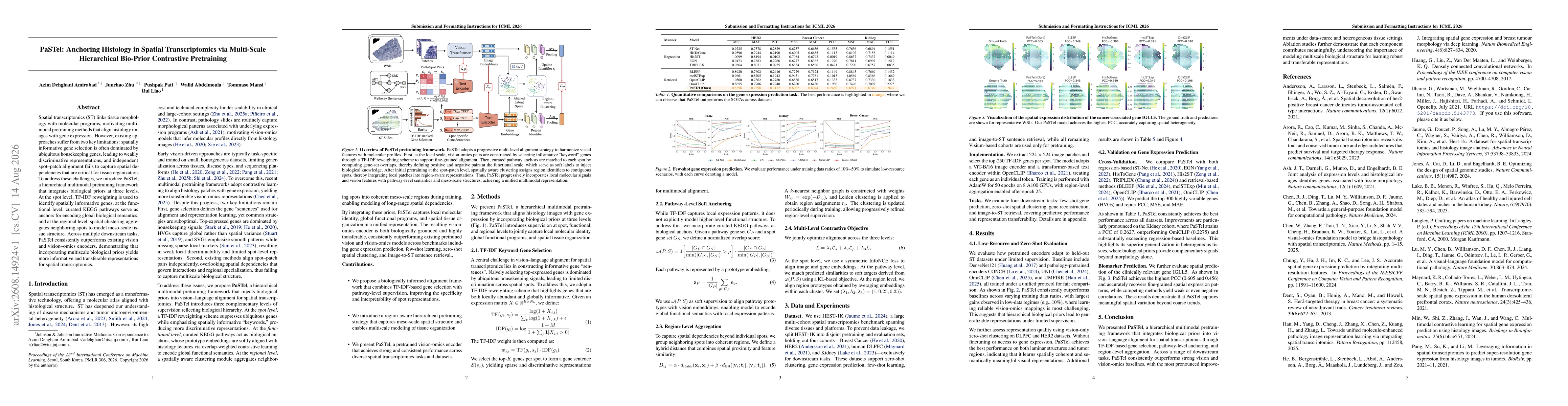Thumbnail for PaSTel: Anchoring Histology in Spatial Transcriptomics via Multi-Scale Hierarchical Bio-Prior Contrastive Pretraining
