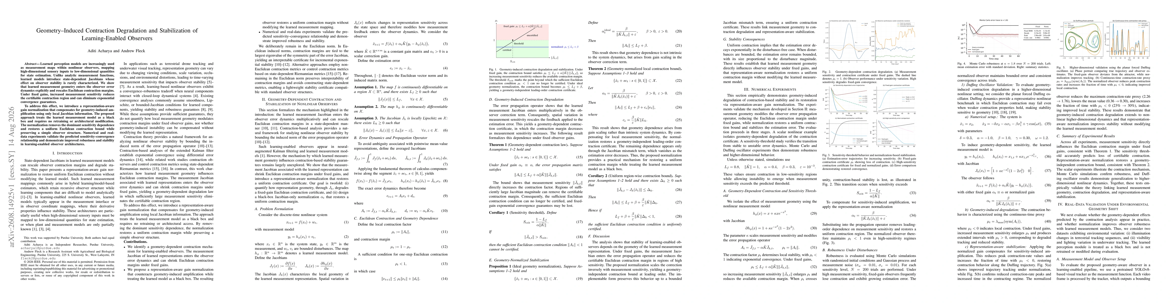 Thumbnail for Geometry Induced Contraction Degradation and Stabilization of Learning Enabled Observers