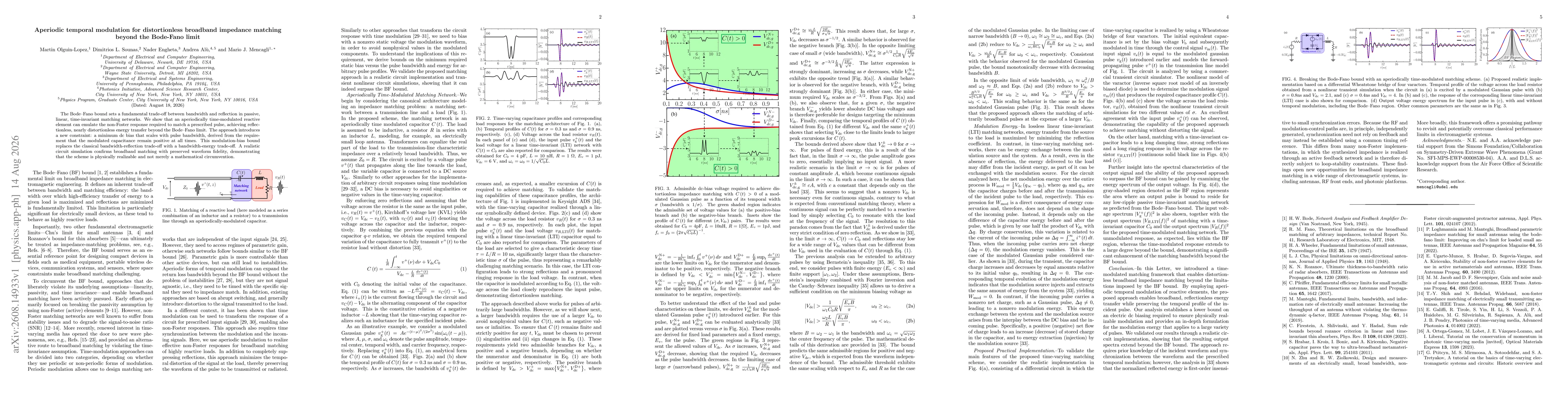 Thumbnail for Aperiodic temporal modulation for distortionless broadband impedance matching beyond the Bode-Fano limit