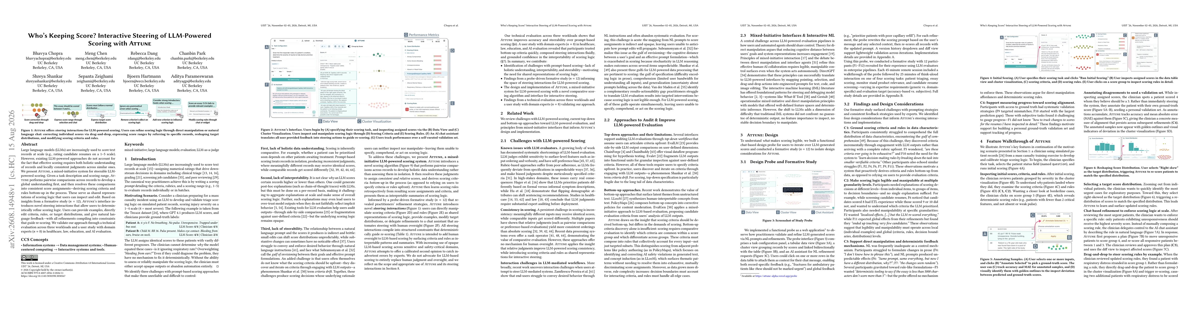 Thumbnail for Who's Keeping Score? Interactive Steering of LLM-Powered Scoring with Attune