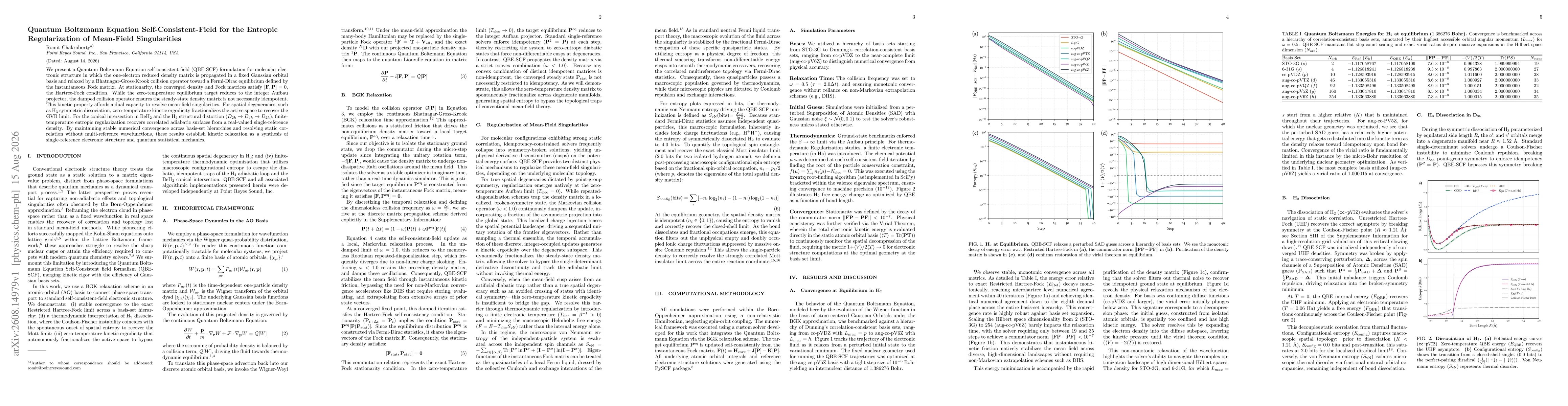 Thumbnail for Quantum Boltzmann Equation Self-Consistent-Field for the Entropic Regularization of Mean-Field Singularities