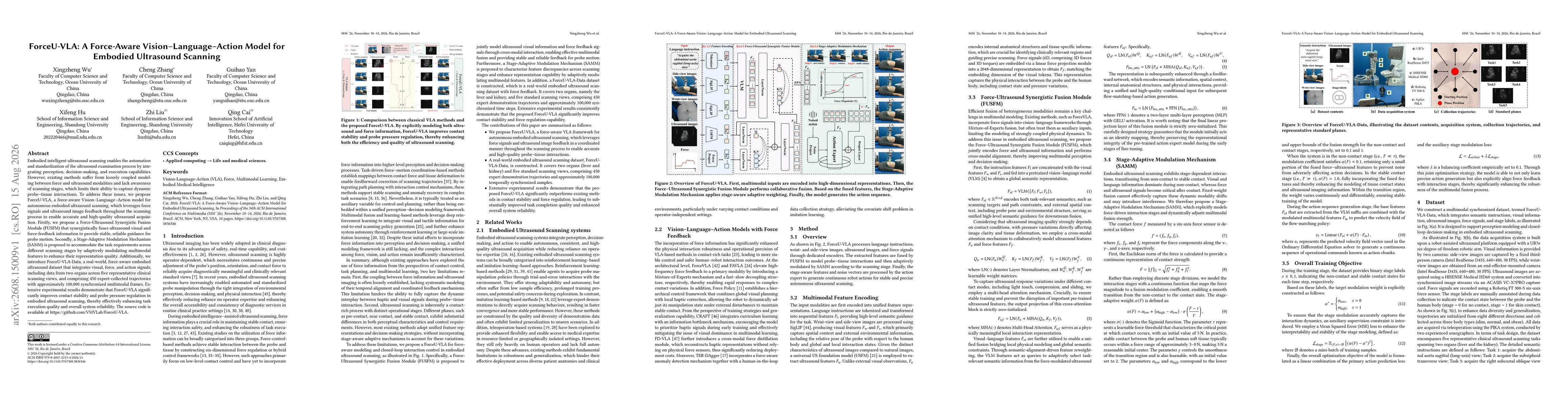 Thumbnail for ForceU-VLA: A Force-Aware Vision-Language-Action Model for Embodied Ultrasound Scanning