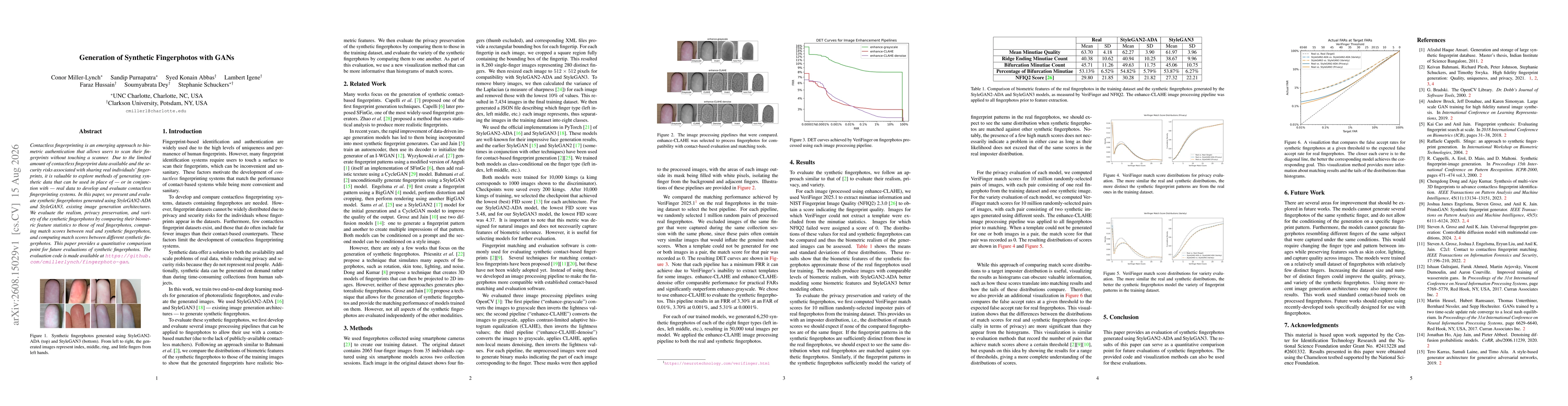 Thumbnail for Generation of Synthetic Fingerphotos with GANs