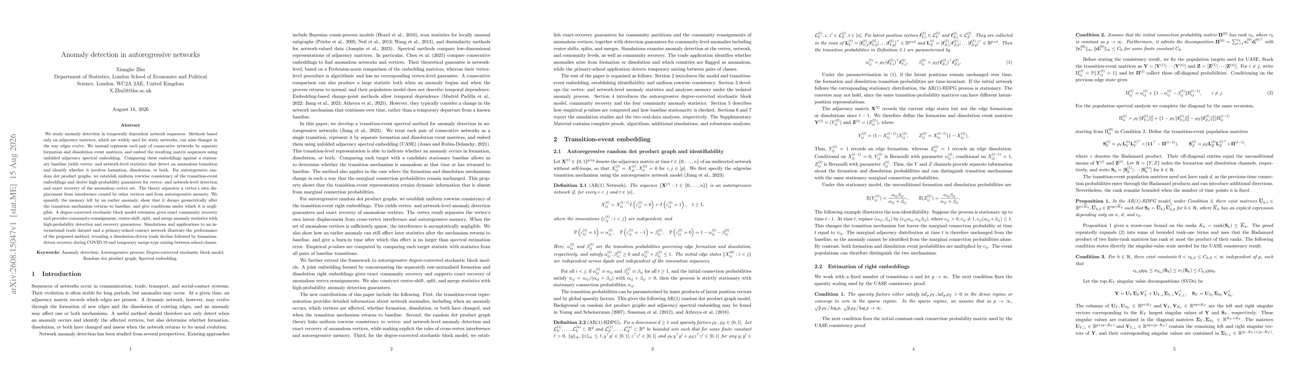 Thumbnail for Anomaly detection in autoregressive networks