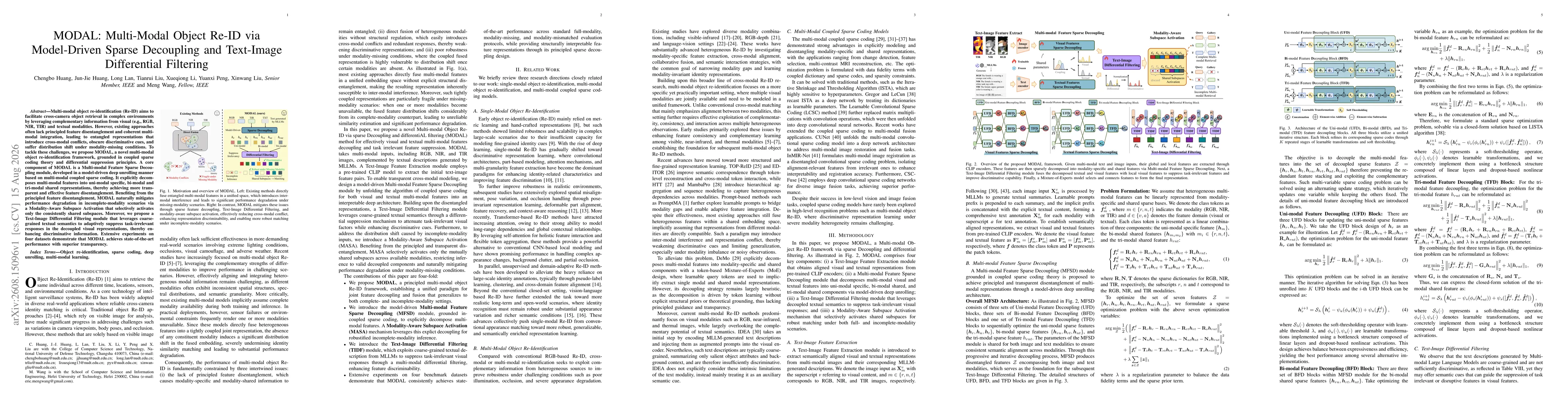 Thumbnail for MODAL: Multi-Modal Object Re-ID via Model-Driven Sparse Decoupling and Text-Image Differential Filtering