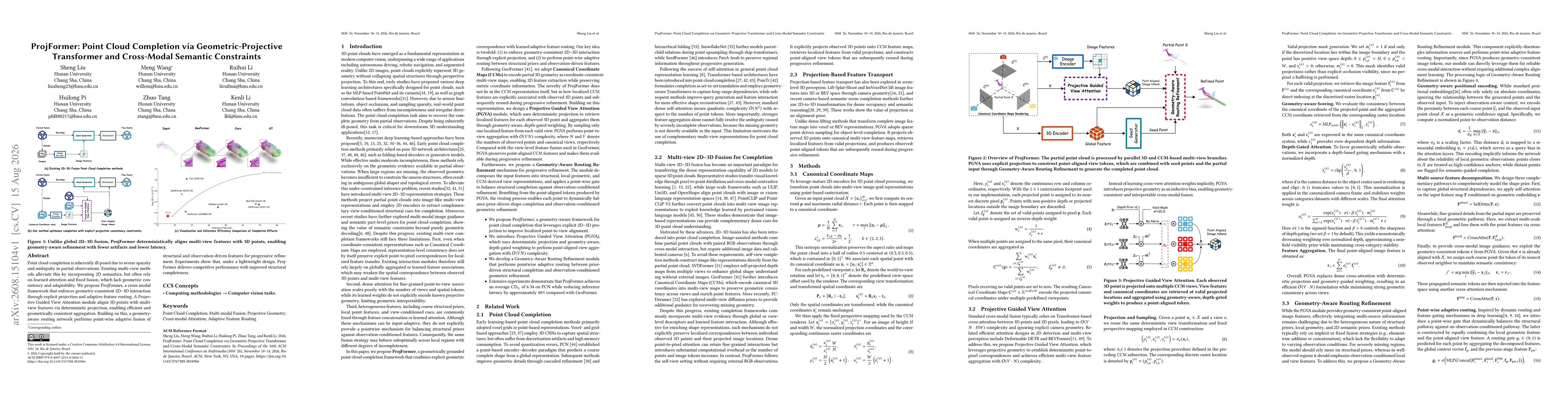 Thumbnail for ProjFormer: Point Cloud Completion via Geometric-Projective Transformer and Cross-Modal Semantic Constraints