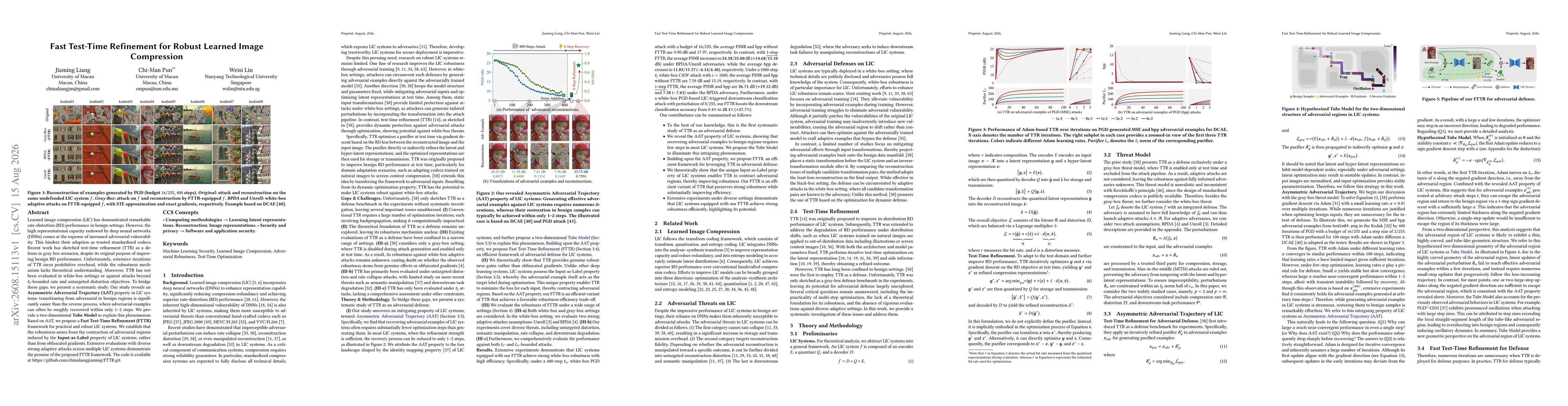 Thumbnail for Fast Test-Time Refinement for Robust Learned Image Compression