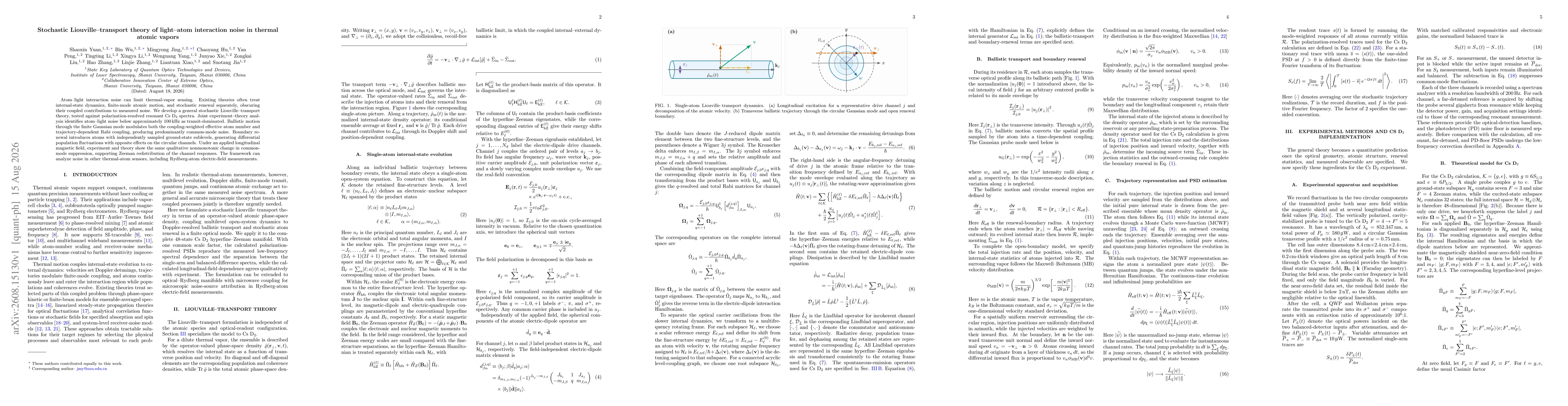 Thumbnail for Stochastic Liouville-transport theory of light-atom interaction noise in thermal atomic vapors