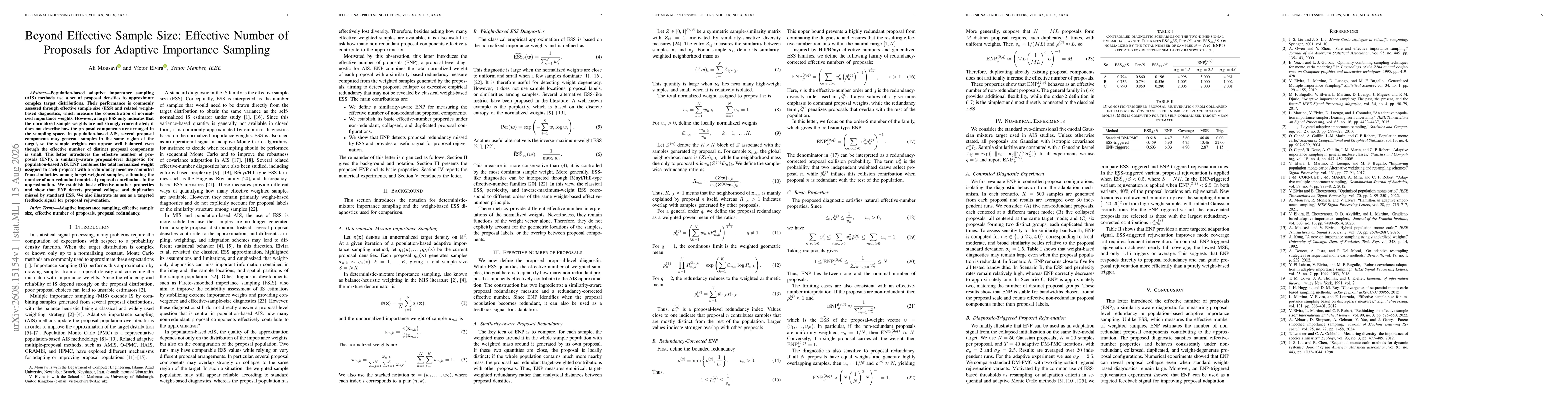 Thumbnail for Beyond Effective Sample Size: Effective Number of Proposals for Adaptive Importance Sampling