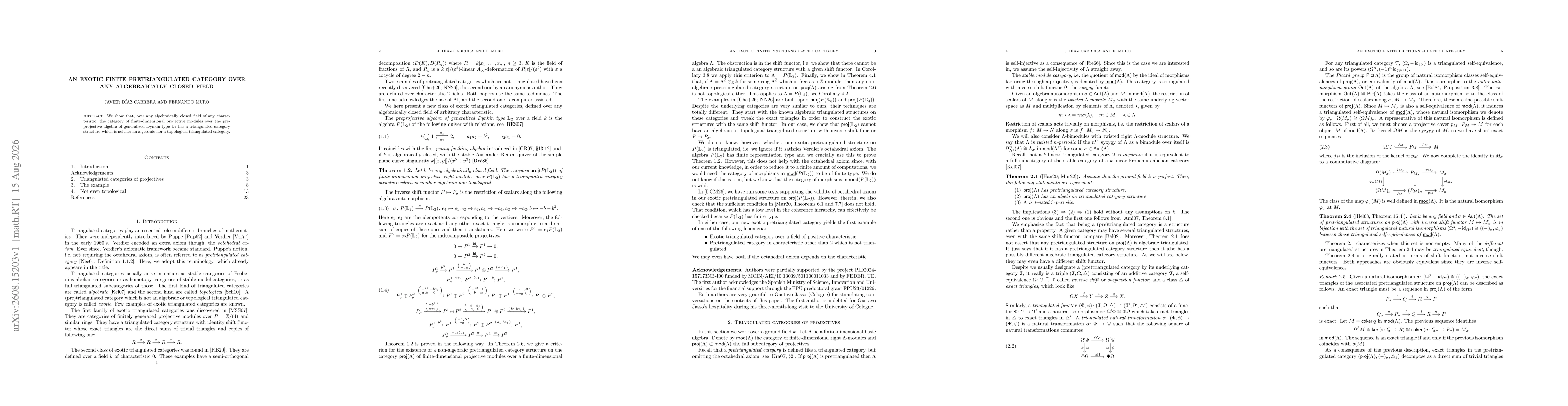 Thumbnail for An exotic finite pretriangulated category over any algebraically closed field