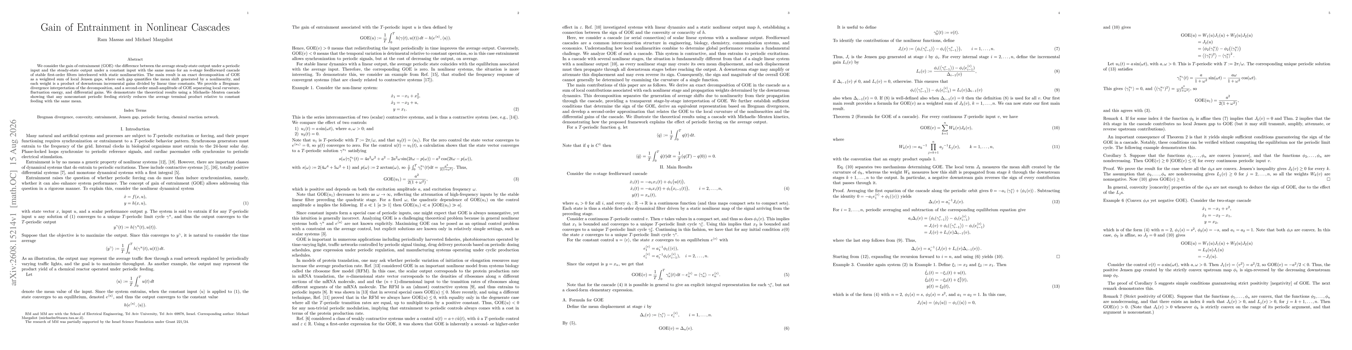 Thumbnail for Gain of Entrainment in Nonlinear Cascades