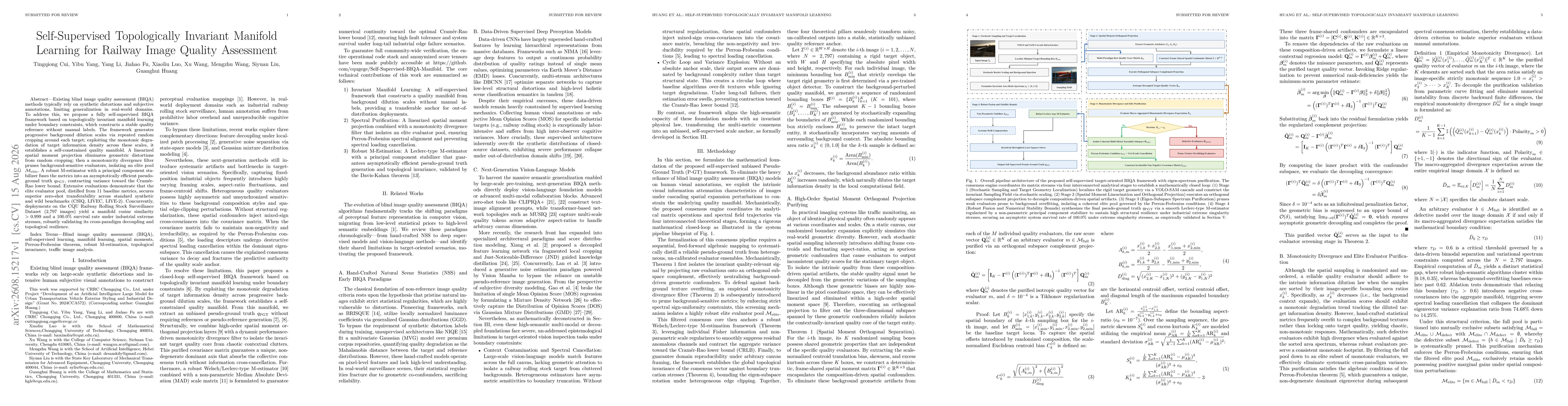 Thumbnail for Self-Supervised Topologically Invariant Manifold Learning for Railway Image Quality Assessment