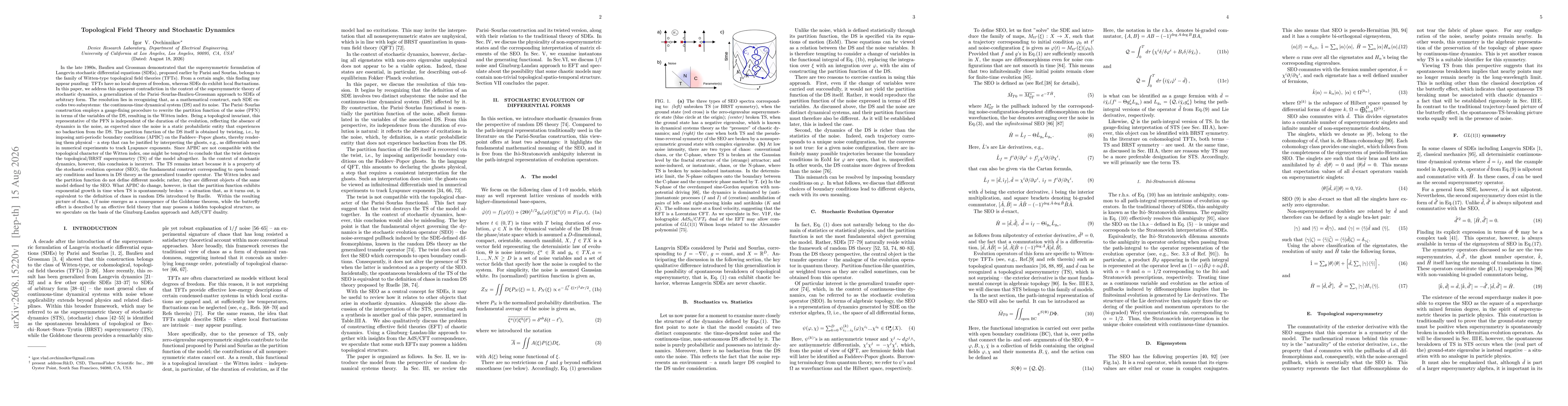 Thumbnail for Topological Field Theory and Stochastic Dynamics