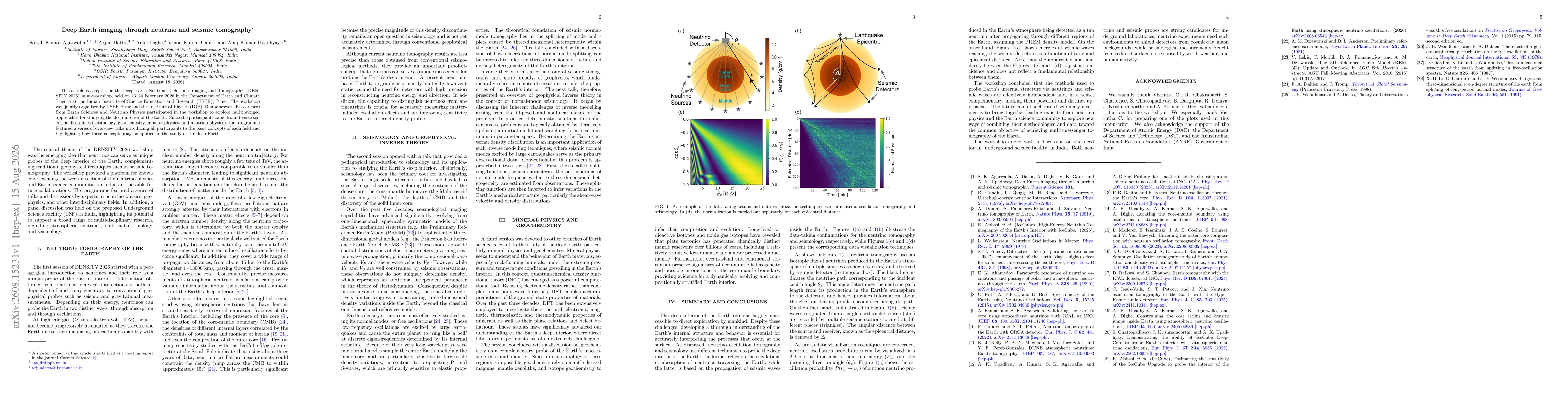 Thumbnail for Deep Earth imaging through neutrino and seismic tomography