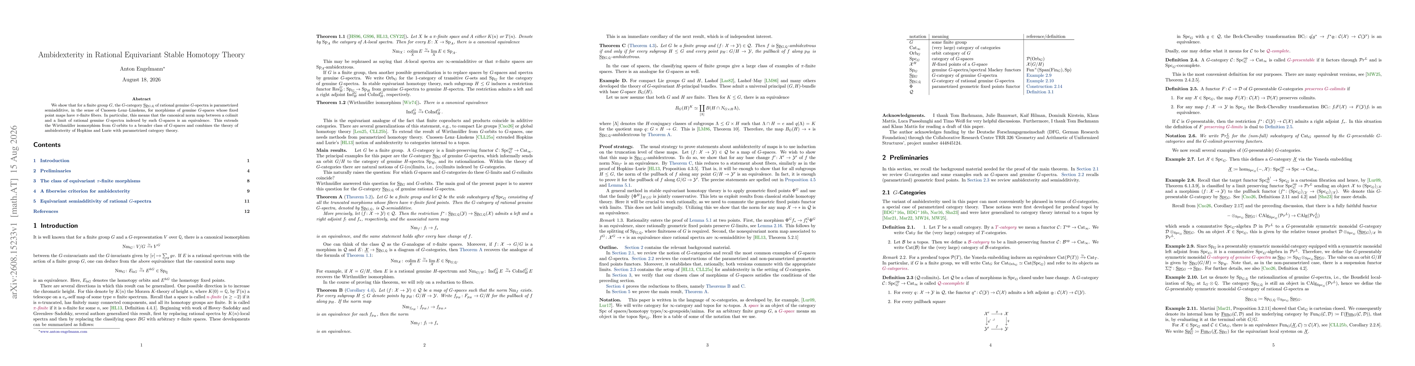 Thumbnail for Ambidexterity in Rational Equivariant Stable Homotopy Theory