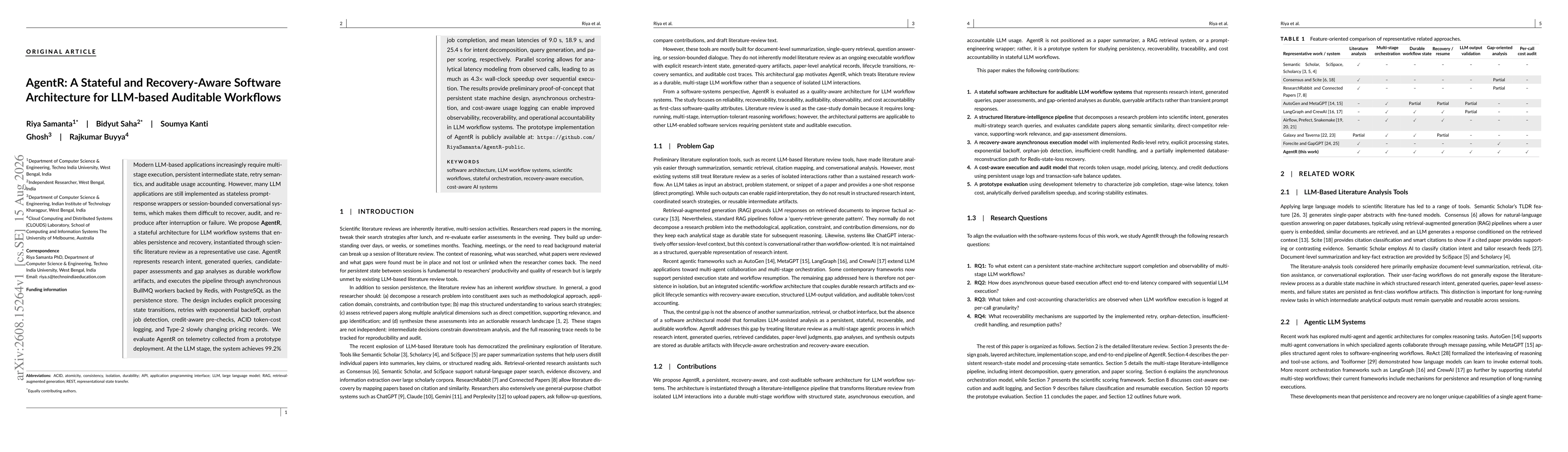 Thumbnail for AgentR A Stateful and Recovery-Aware Software Architecture for LLM-based Auditable Workflows