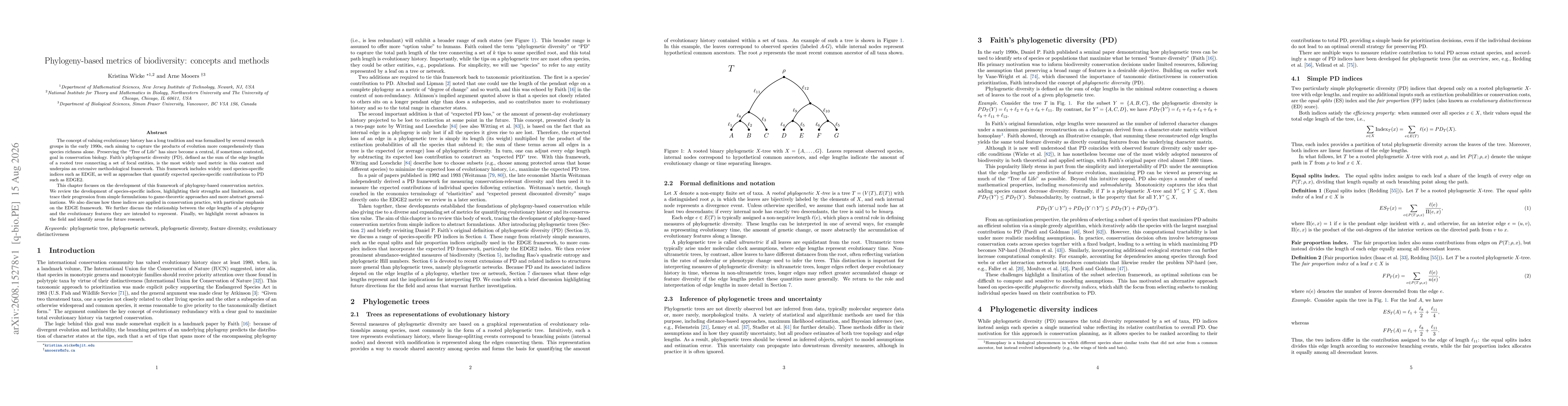 Thumbnail for Phylogeny-based metrics of biodiversity: concepts and methods