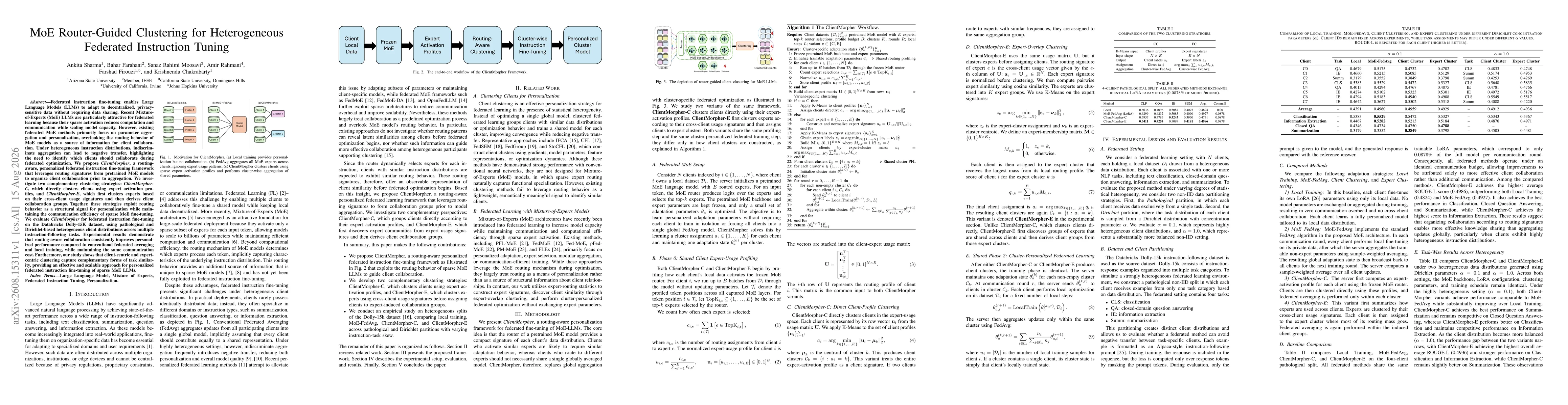 Thumbnail for MoE Router-Guided Clustering for Heterogeneous Federated Instruction Tuning