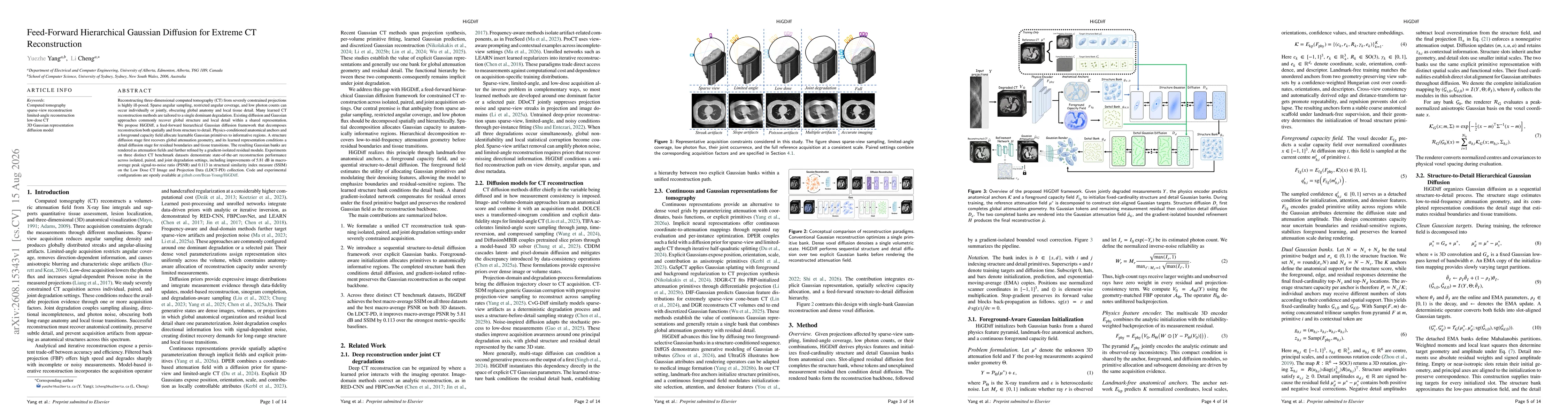 Thumbnail for Feed-Forward Hierarchical Gaussian Diffusion for Extreme CT Reconstruction