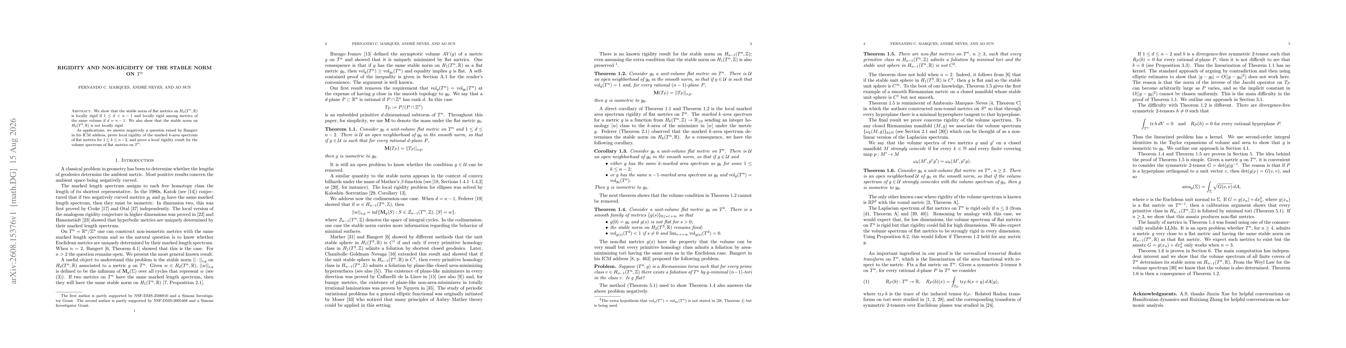 Thumbnail for Rigidity and non-rigidity of the stable norm on $T^n$