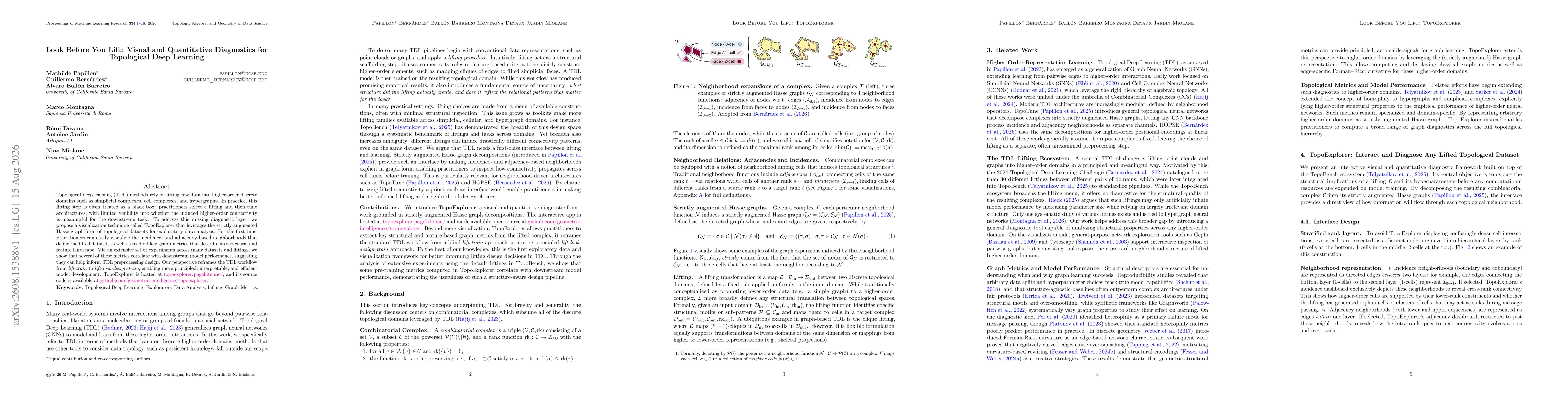 Thumbnail for Look Before You Lift: Visual and Quantitative Diagnostics for Topological Deep Learning