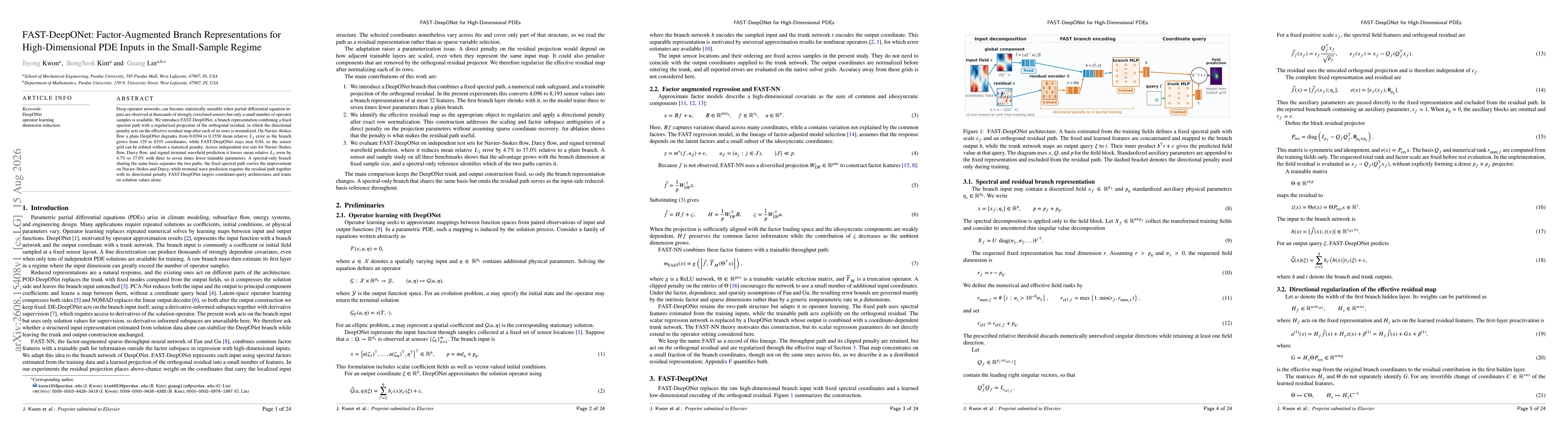 Thumbnail for FAST-DeepONet: Factor-Augmented Branch Representations for High-Dimensional PDE Inputs in the Small-Sample Regime