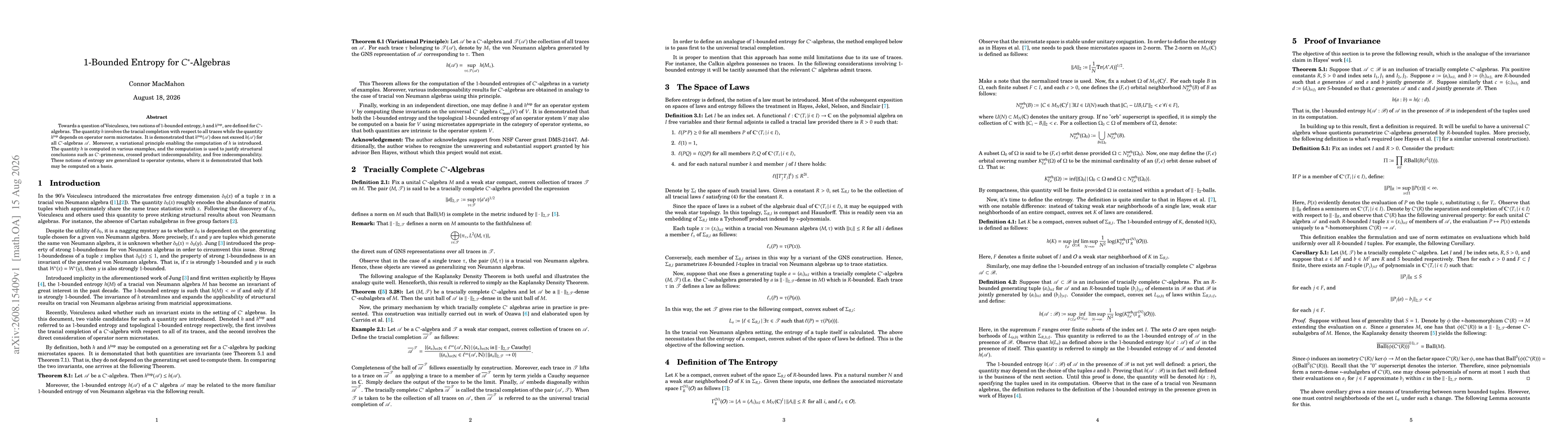 Thumbnail for 1-Bounded Entropy for $C^*$-Algebras