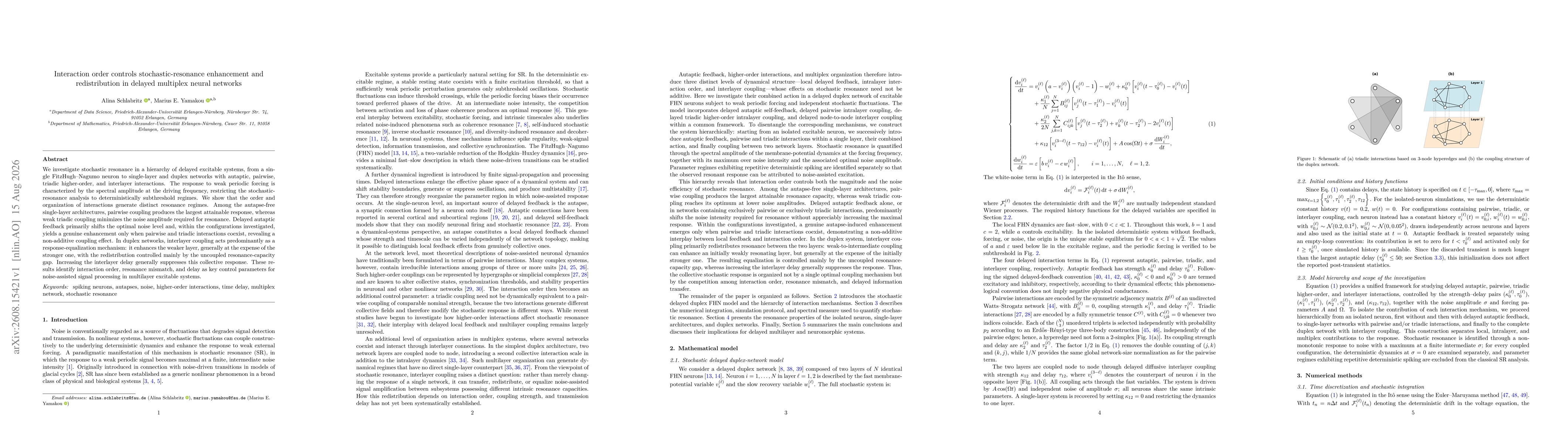Thumbnail for Interaction order controls stochastic-resonance enhancement and redistribution in delayed multiplex neural networks