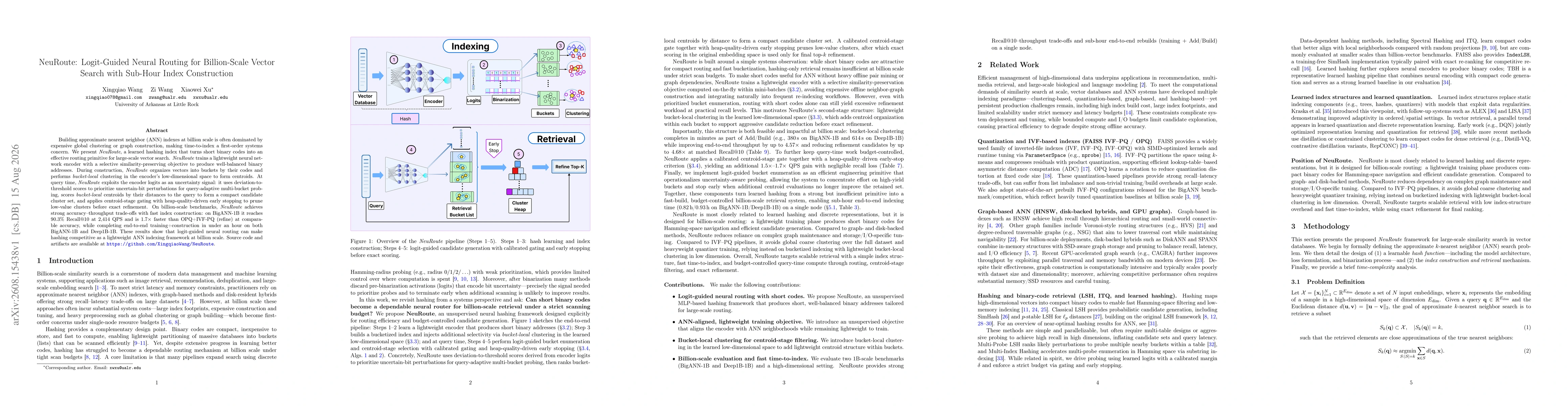 Thumbnail for NeuRoute: Logit-Guided Neural Routing for Billion-Scale Vector Search with Sub-Hour Index Construction