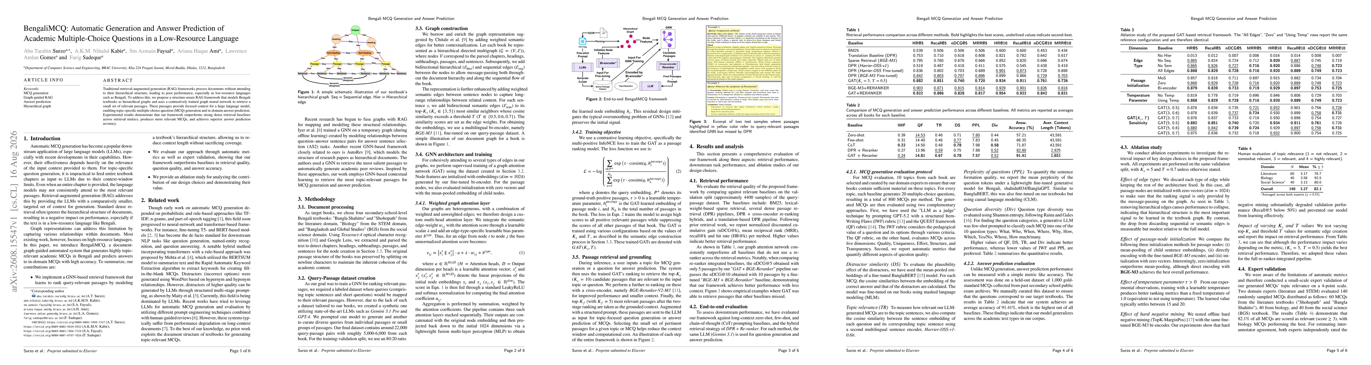 Thumbnail for BengaliMCQ: Automatic Generation and Answer Prediction of Academic Multiple-Choice Questions in a Low-Resource Language