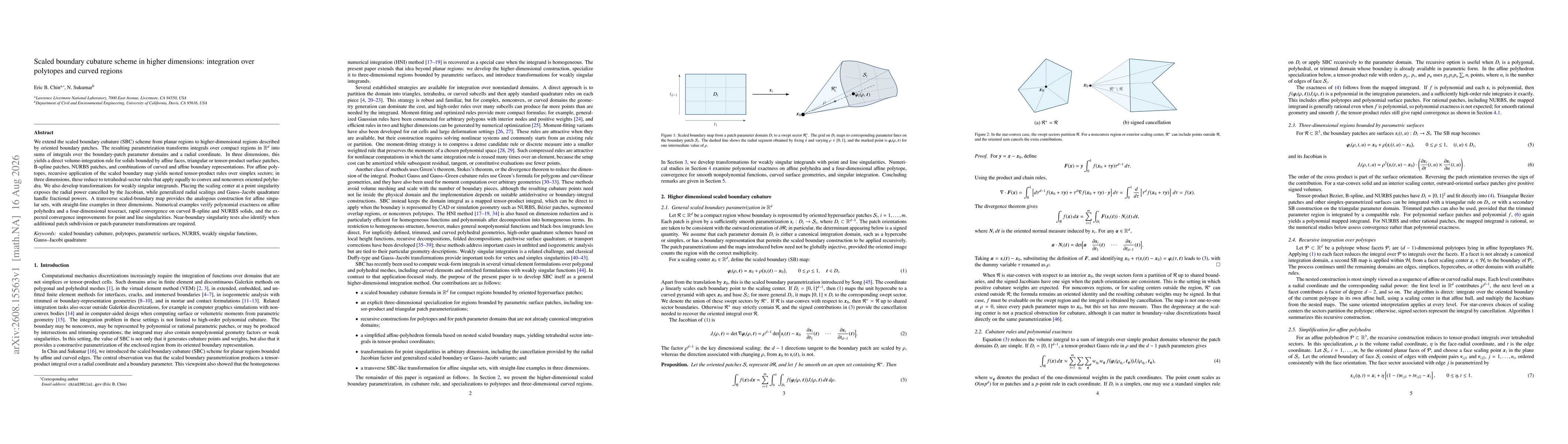 Thumbnail for Scaled boundary cubature scheme in higher dimensions: integration over polytopes and curved regions