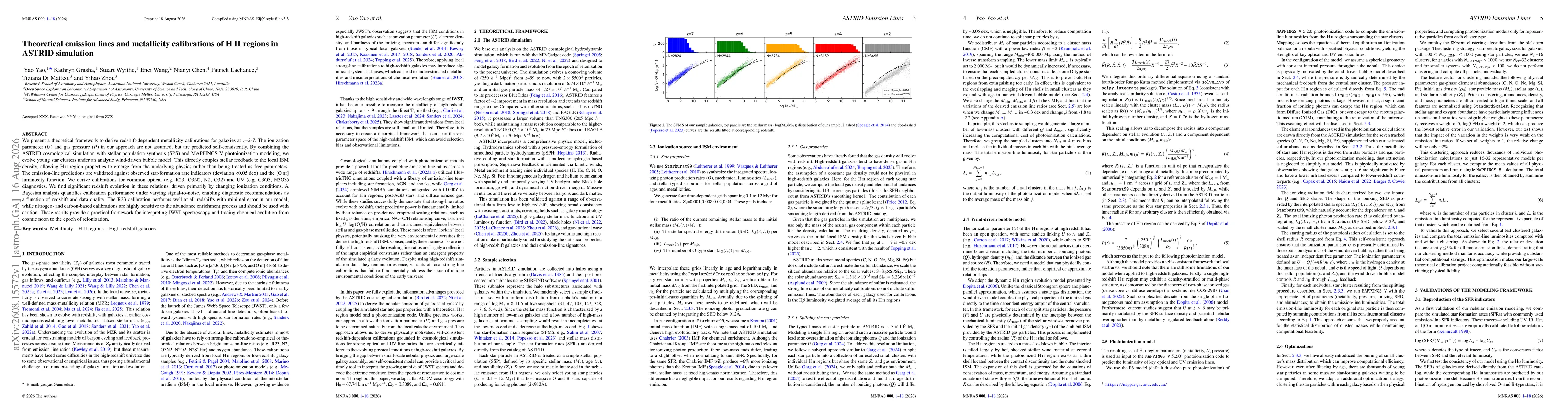 Thumbnail for Theoretical emission lines and metallicity calibrations of H II regions in ASTRID simulation