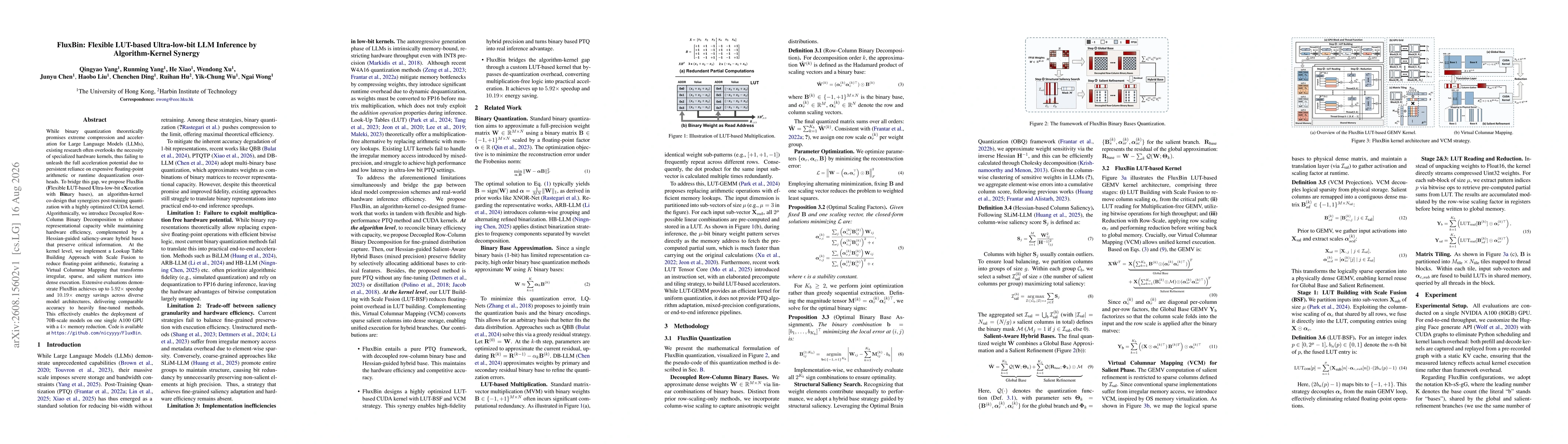 Thumbnail for FluxBin: Flexible LUT-based Ultra-low-bit LLM Inference by Algorithm-Kernel Synergy