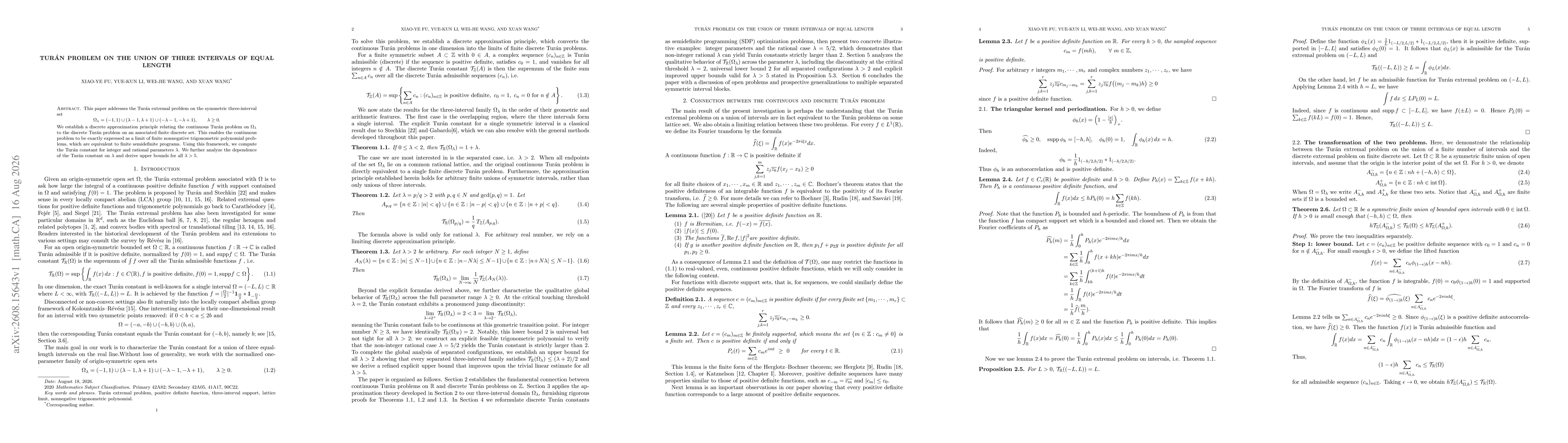 Thumbnail for Turán problem on the union of three intervals of equal length