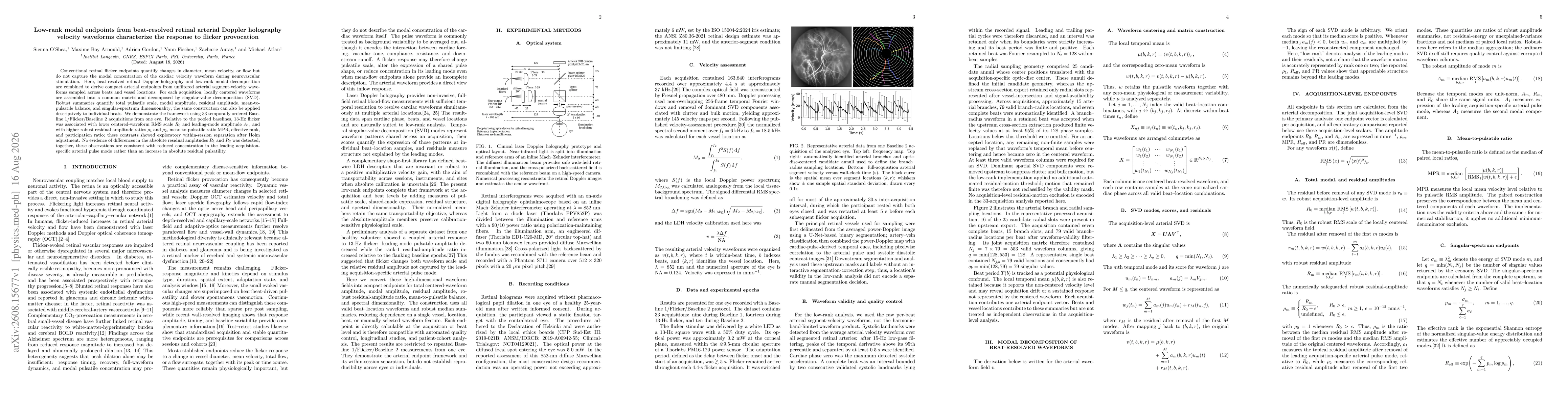 Thumbnail for Low-rank modal endpoints from beat-resolved retinal arterial Doppler holography velocity waveforms characterize the response to flicker provocation