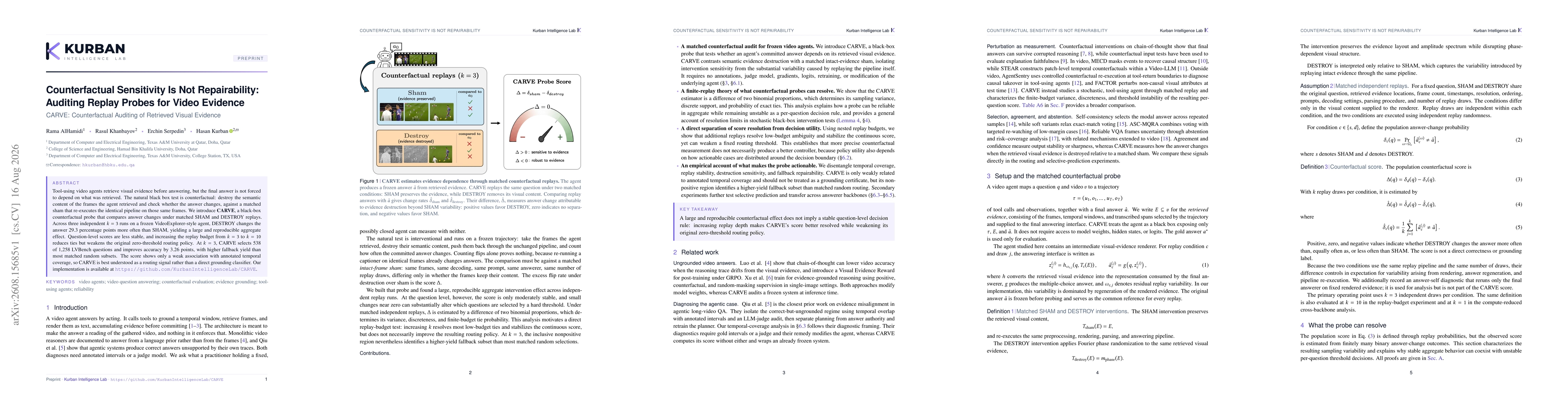 Thumbnail for Counterfactual Sensitivity Is Not Repairability: Auditing Replay Probes for Video Evidence