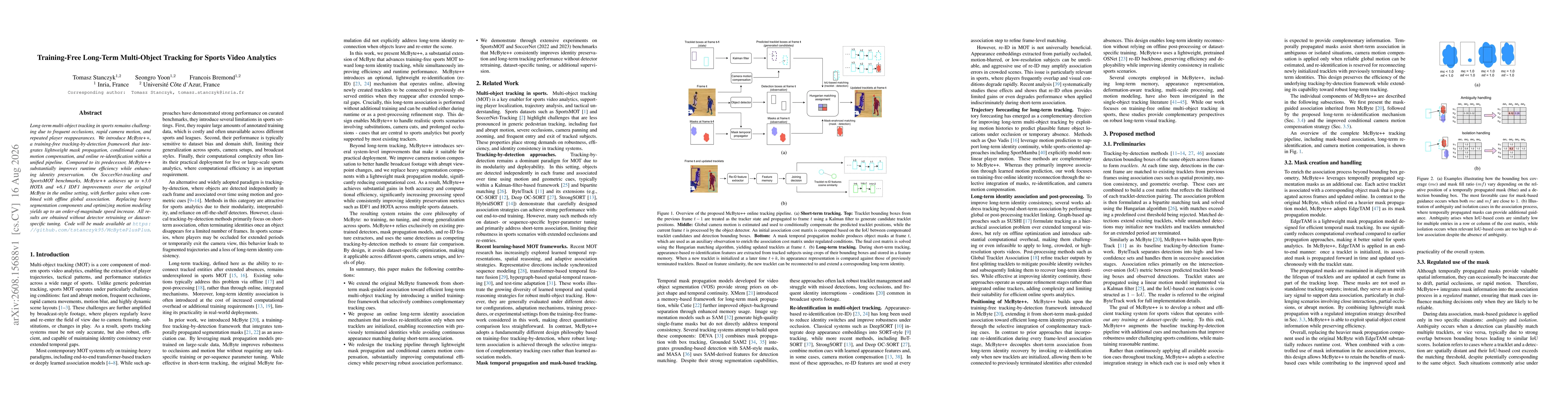 Thumbnail for Training-Free Long-Term Multi-Object Tracking for Sports Video Analytics