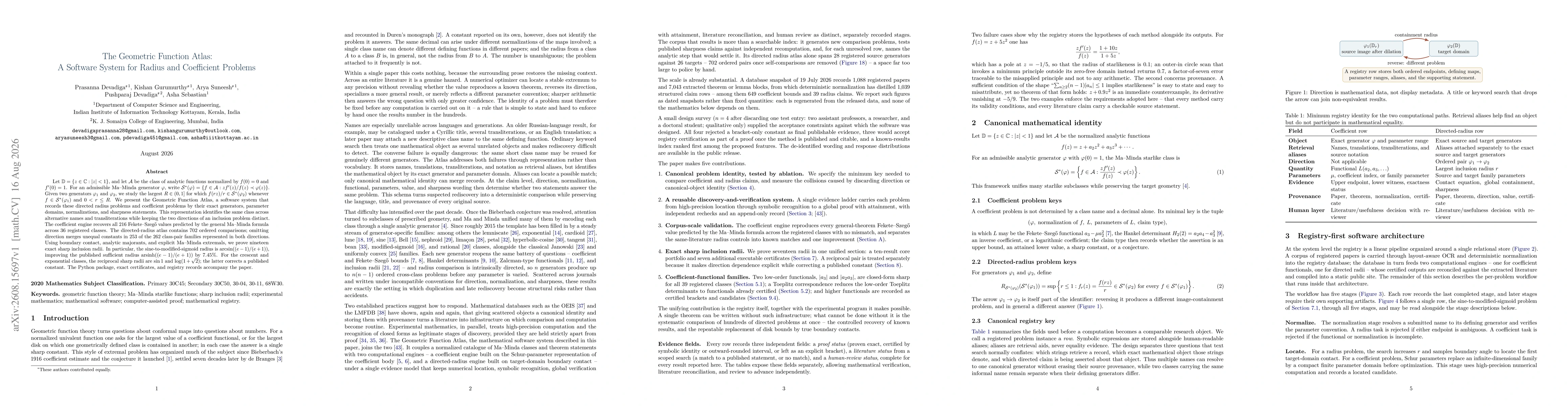 Thumbnail for The Geometric Function Atlas: A Software System for Radius and Coefficient Problems