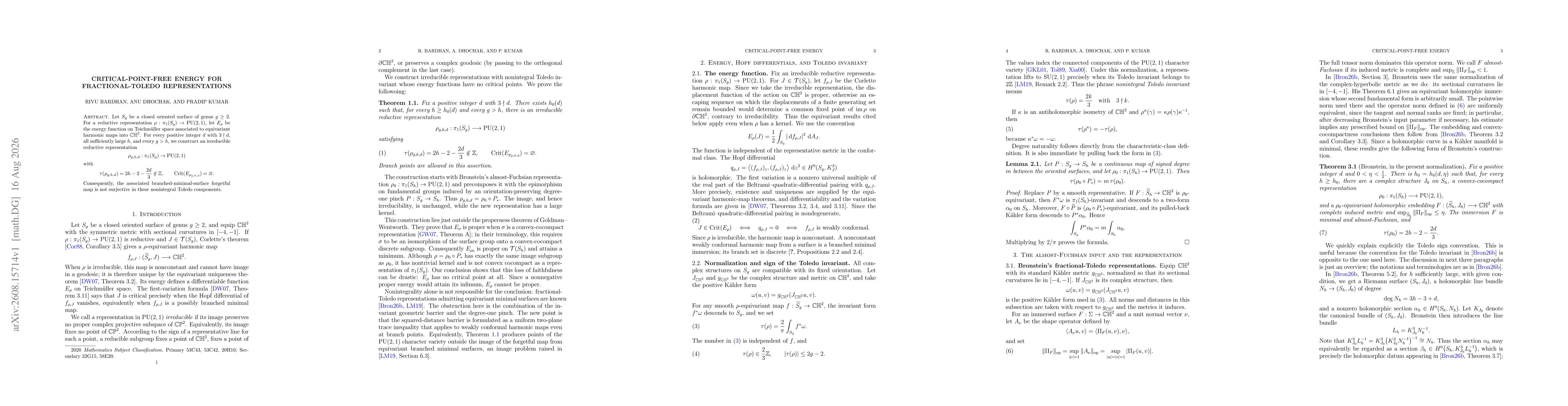 Thumbnail for Critical-point-free energy for fractional-Toledo representations
