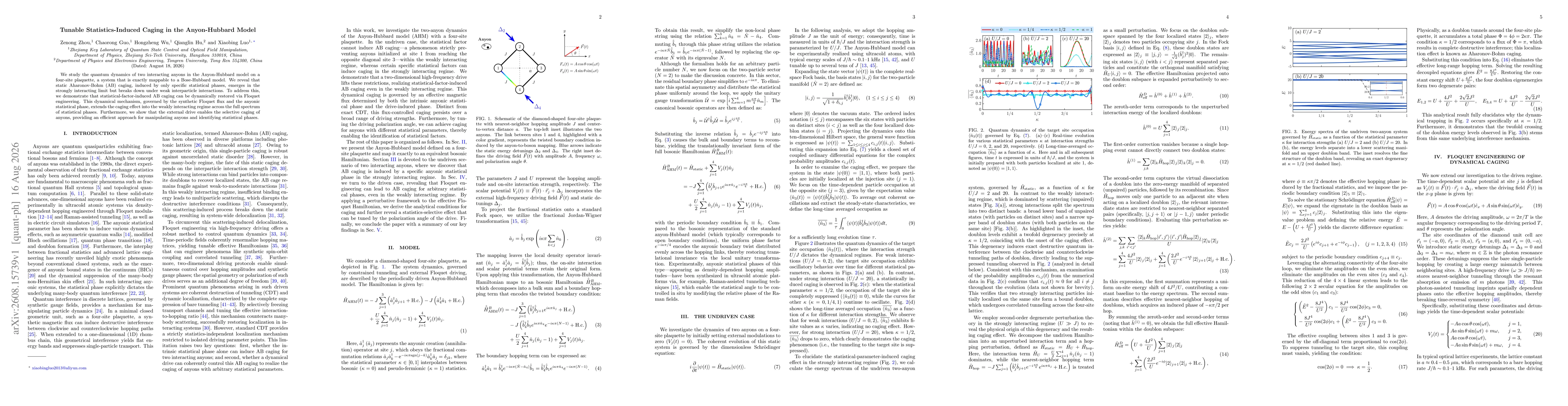 Thumbnail for Tunable Statistics-Induced Caging in the Anyon-Hubbard Model