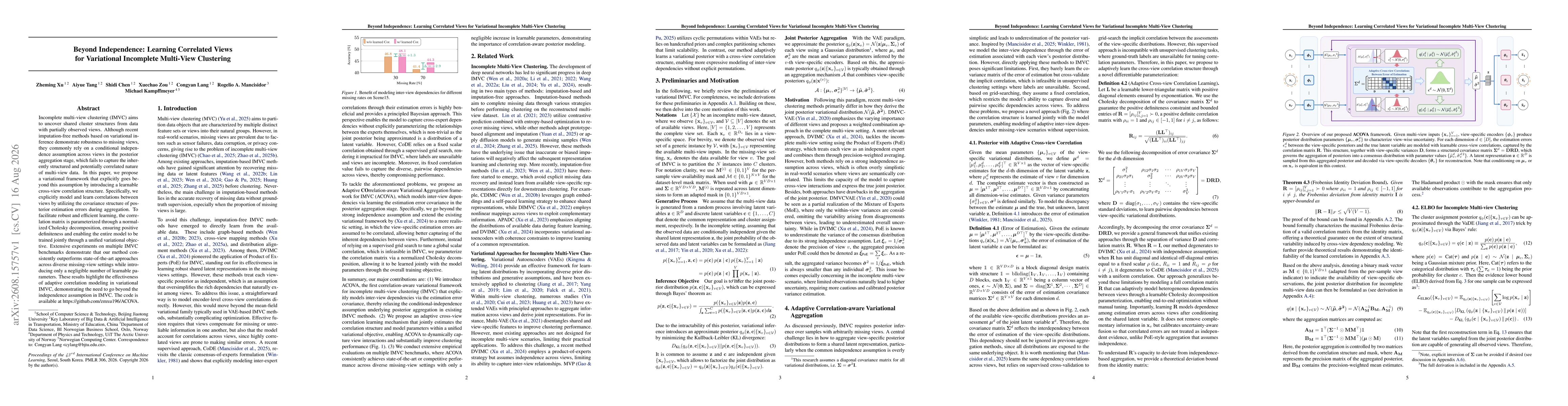 Thumbnail for Beyond Independence: Learning Correlated Views for Variational Incomplete Multi-View Clustering
