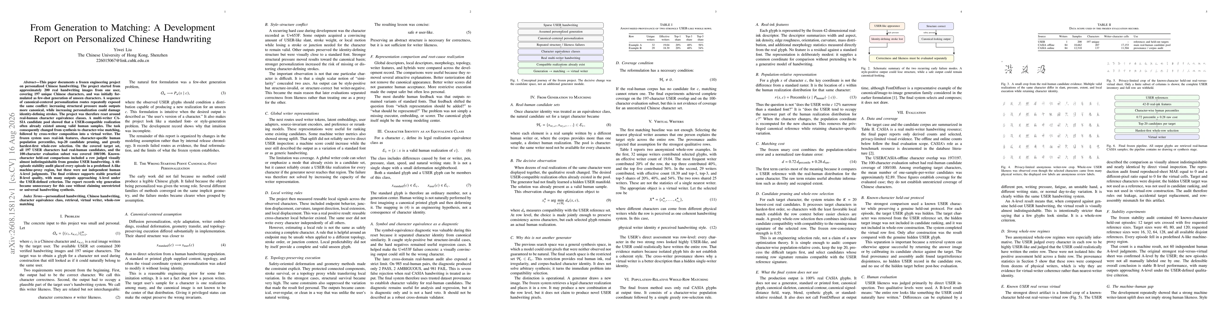 Thumbnail for From Generation to Matching: A Development Report on Personalized Chinese Handwriting