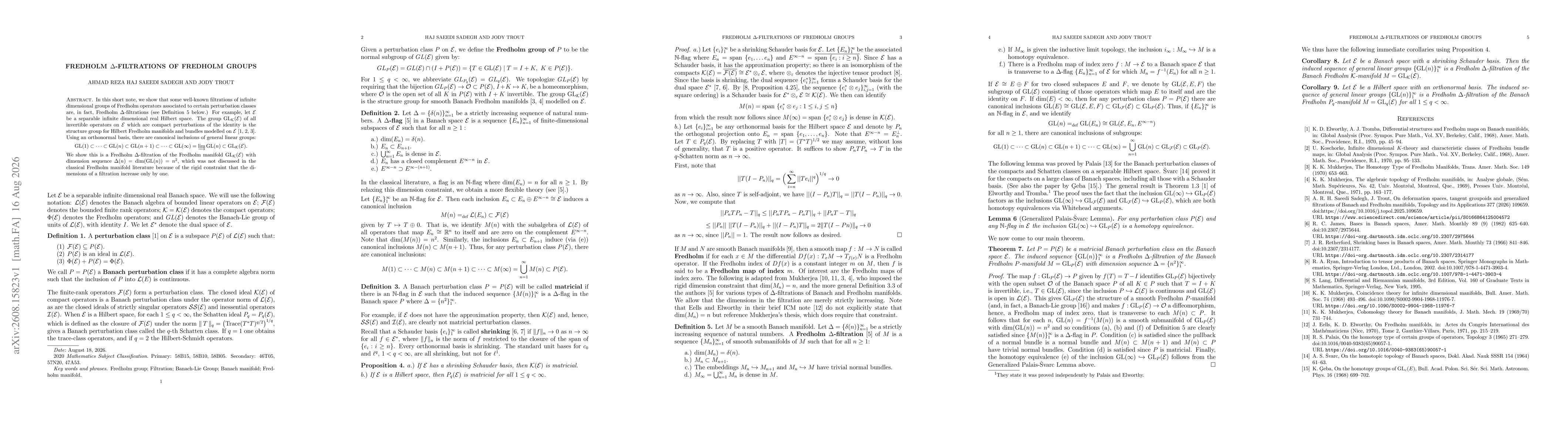 Thumbnail for Fredholm $Δ$-Filtration of Fredholm Groups