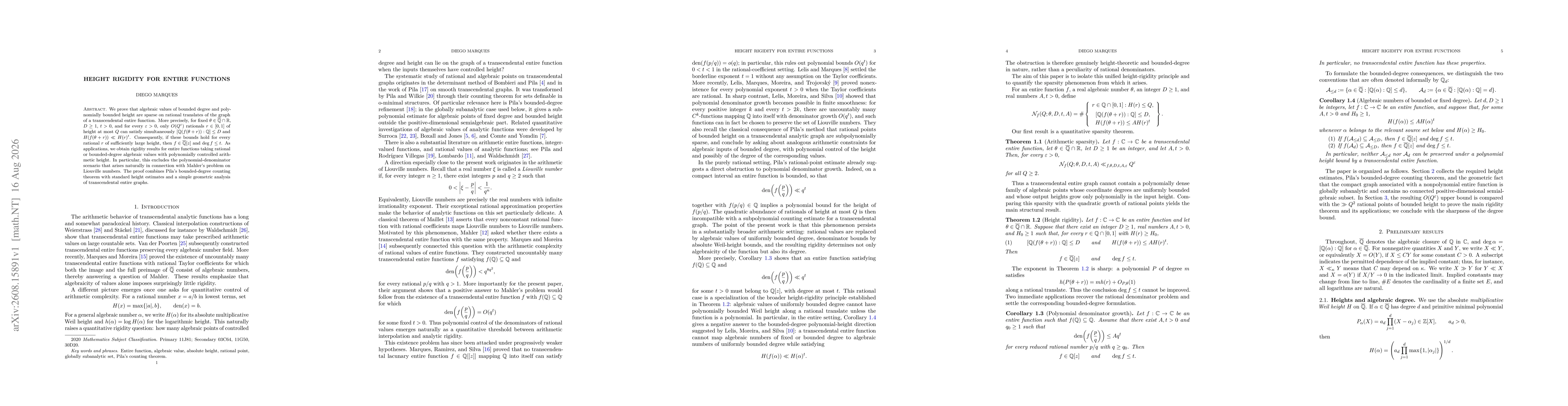 Thumbnail for Height Rigidity for Entire Functions