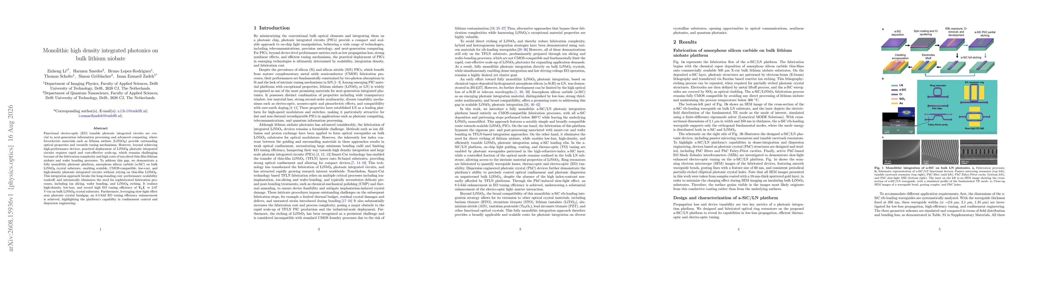 Thumbnail for Monolithic high density integrated photonics on bulk lithium niobate