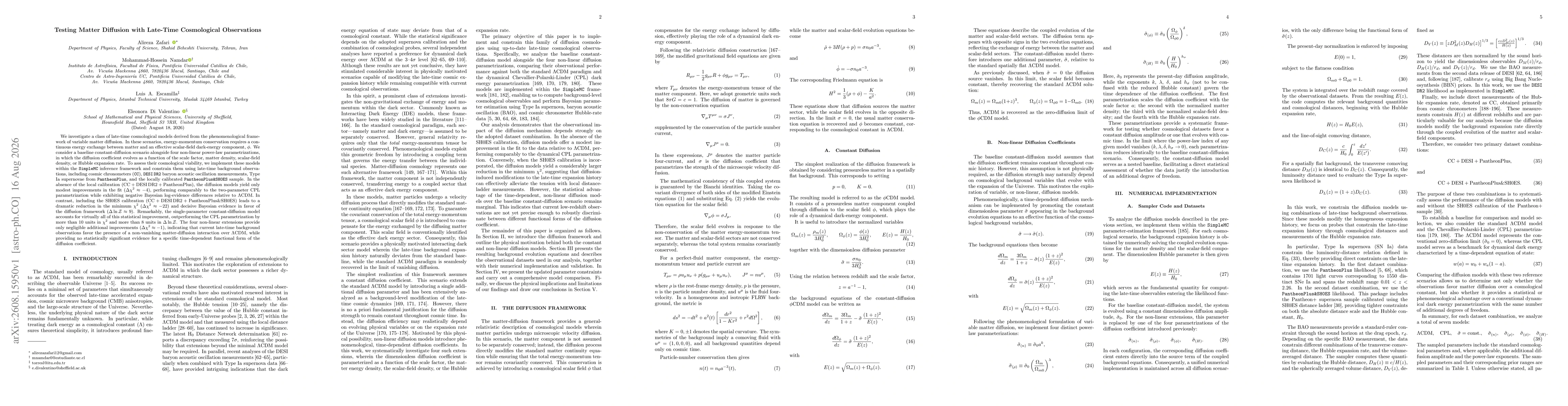 Thumbnail for Testing Matter Diffusion with Late-Time Cosmological Observations
