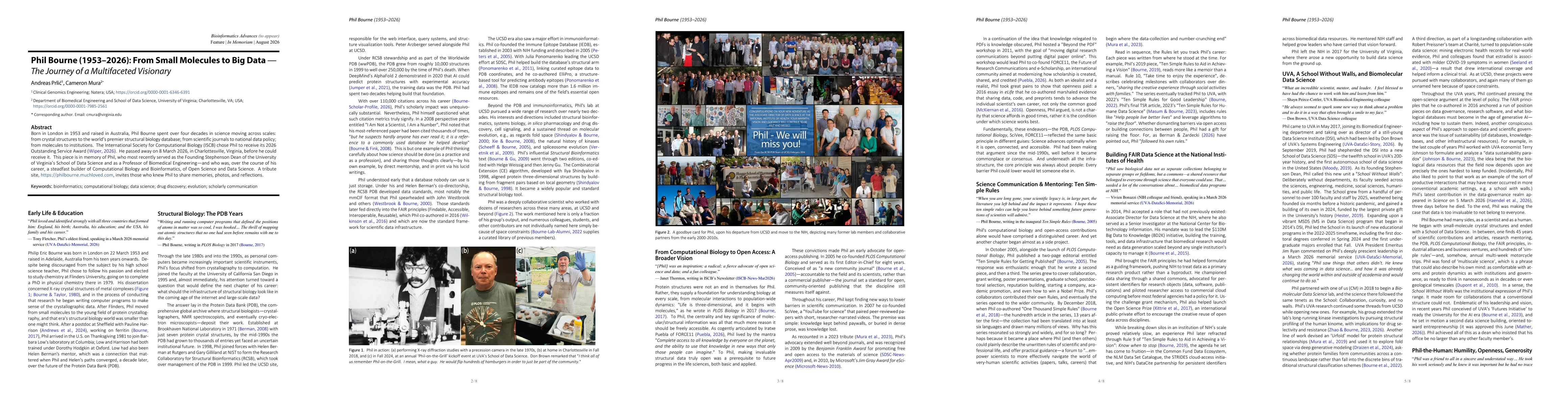 Thumbnail for Phil Bourne (1953-2026): From Small Molecules to Big Data --- The Journey of a Multifaceted Visionary