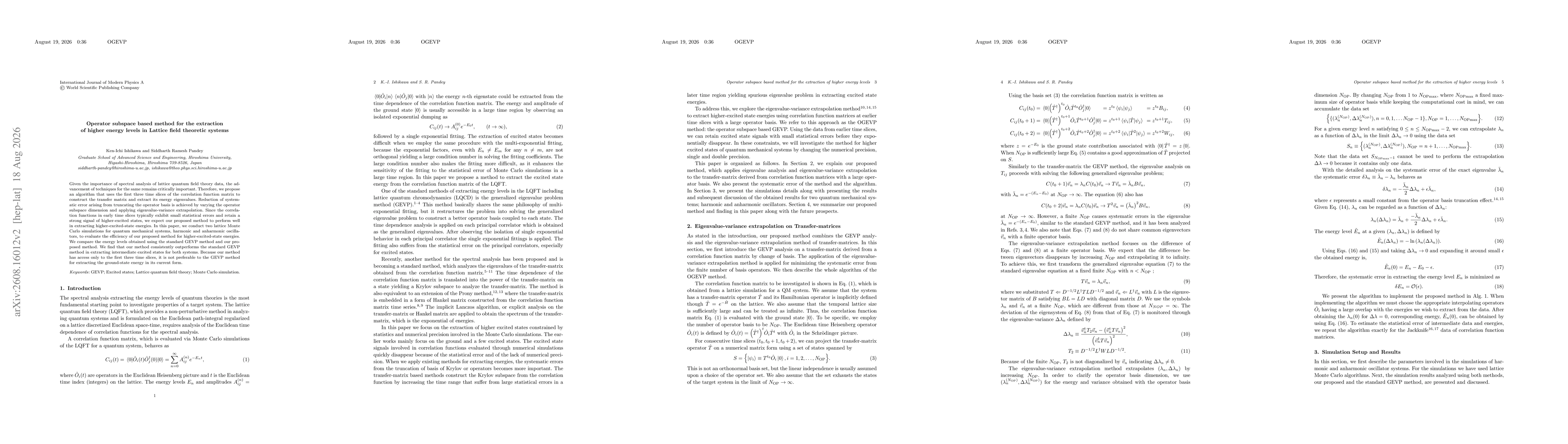 Thumbnail for Operator subspace based method for the extraction of higher energy levels in Lattice field theoretic systems