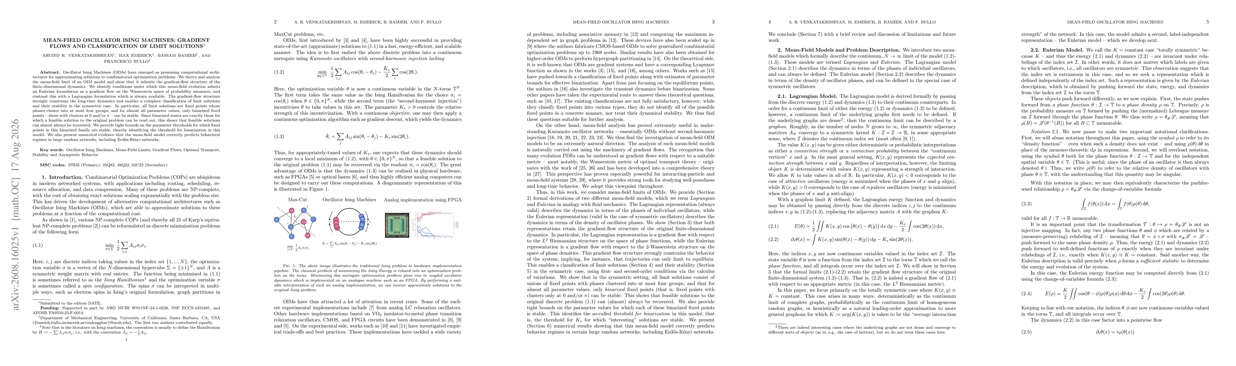 Thumbnail for Mean-Field Oscillator Ising Machines: Gradient Flows and Classification of Limit Solutions