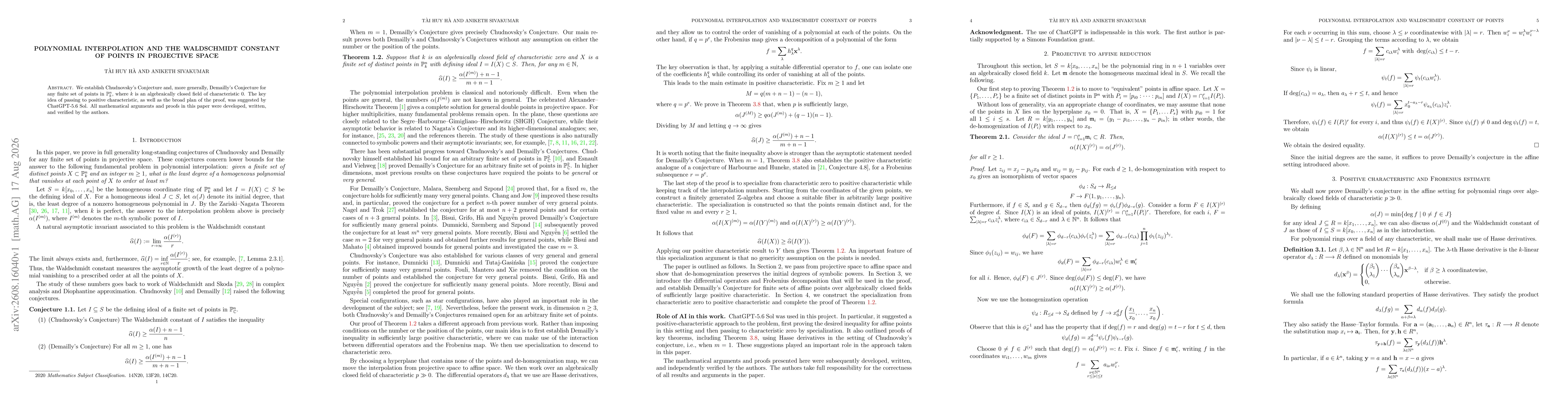 Thumbnail for Polynomial interpolation and the Waldschmidt constant of points in projective space